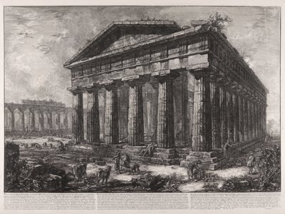 View of the Temple of Neptune, Tutelary God of the Ancient City of Pesto by Giovanni Battista Piranesi