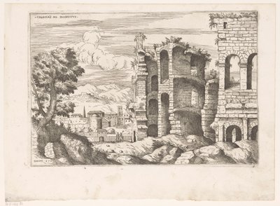View of the Colosseum and Surroundings in Rome by Giovanni Battista Pittoni (I)