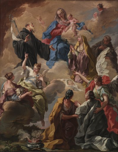 Saints Presenting a Devout Woman to the Virgin and Child by Giovanni Battista Pittoni