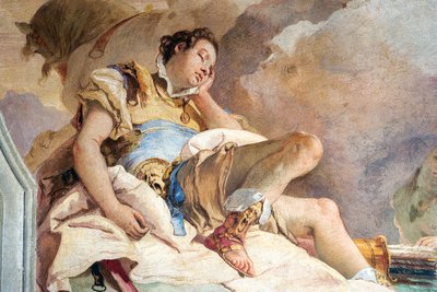 (detail) Rinaldo, from Armida Abducting the Sleeping Rinaldo, from the Room of Jerusalem Delivered in the Palazzina, 1757 by Giovanni Battista Tiepolo