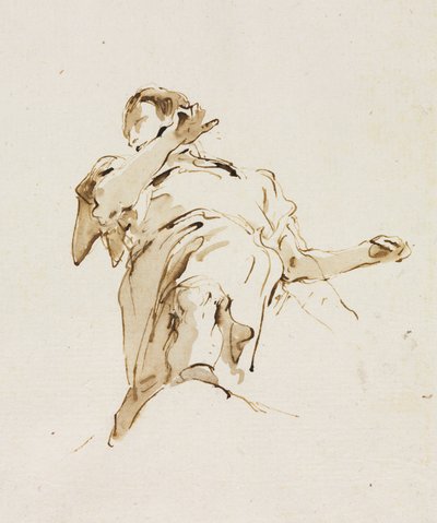Male Figure Seen from Below, c. 1740s by Giovanni Battista Tiepolo