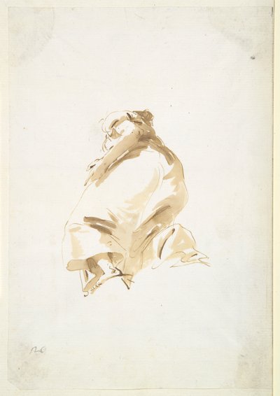 Standing female figure seen from the back and from below by Giovanni Battista Tiepolo
