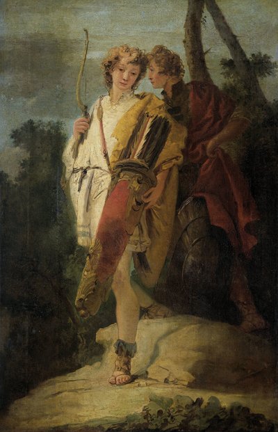 Young Man with Bow and Large Quiver and His Companion with a Shield by Giovanni Battista Tiepolo
