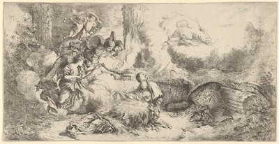 Nativity with God the Father and Angels by Giovanni Benedetto Castiglione