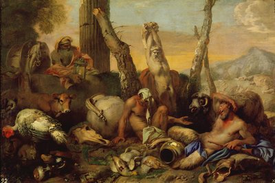 The Fable of Diogenes, Looking with a Lantern for a Good Man by Giovanni Benedetto Castiglione