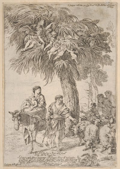 The Holy Family on Their Flight into Egypt by Giovanni Benedetto Castiglione