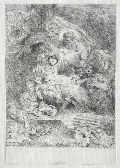 The Nativity with God the Father and the Holy Spirit by Giovanni Benedetto Castiglione