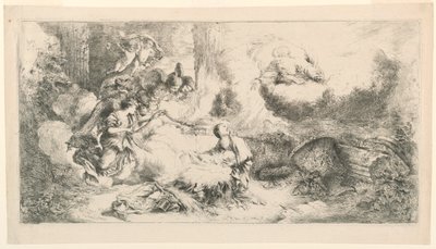Virgin and Child with God the Father and Angels by Giovanni Benedetto Castiglione