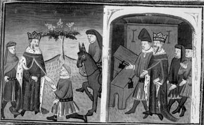 Decameron, Ruggieri Leaves King Alphonse; The King Invites Ruggieri to Choose Between Two Chests. Tenth Day, Story 1 by Giovanni Boccaccio