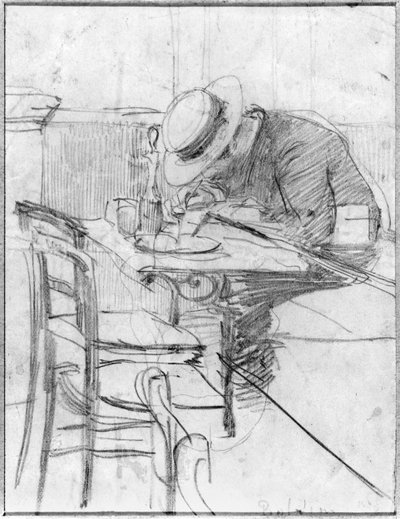 Paul Cesar Helleu at a Table in a Cafe by Giovanni Boldini