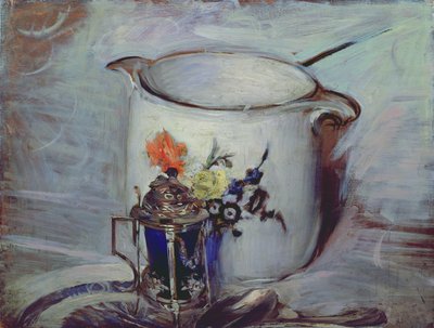 Still life with mustard pot and pitcher by Giovanni Boldini