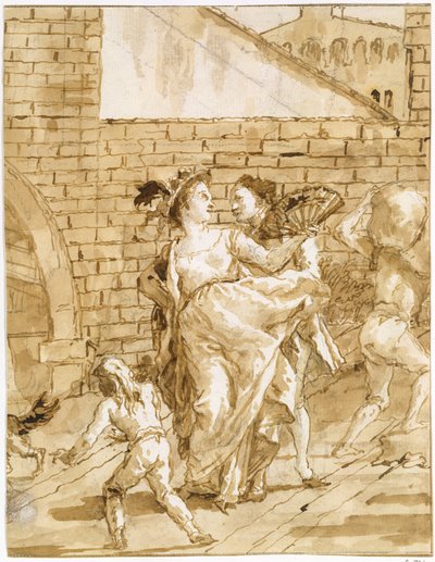 A Flirtation by Giovanni Domenico Tiepolo