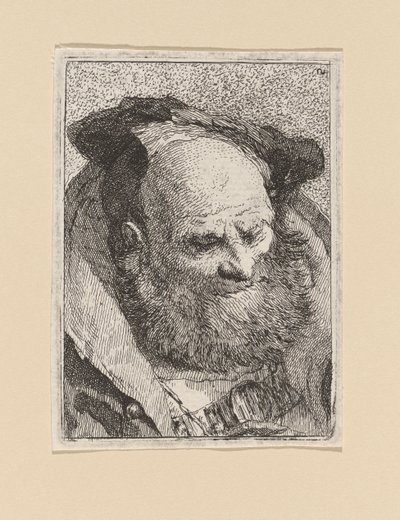 Bearded Old Man, from the Raccolta di Teste (Collection of Heads) by Giovanni Domenico Tiepolo