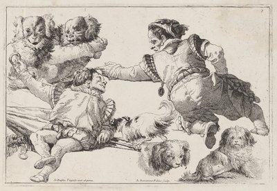 Dwarves and Dogs by Giovanni Domenico Tiepolo