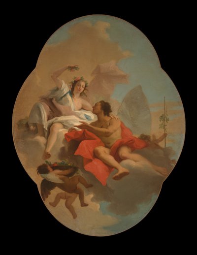 Flora and Zephyr by Giovanni Domenico Tiepolo
