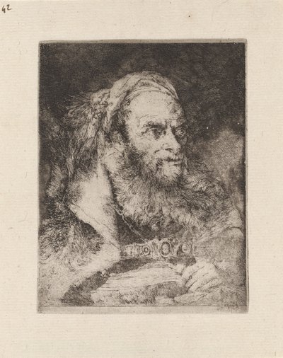 Head of an Oriental, A Book in Hand (from the Raccolta di Teste) by Giovanni Domenico Tiepolo