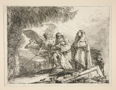 Joseph Carrying Jesus in his Arms, from the series Idee pittoresche sopra la fuga in Egitto (Flight into Egypt) by Giovanni Domenico Tiepolo