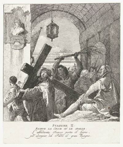 Carrying of the Cross by Christ by Giovanni Domenico Tiepolo
