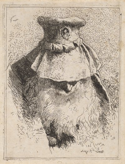 Old Man with a Large Hat, from the Raccolta di Teste (Collection of Heads) by Giovanni Domenico Tiepolo