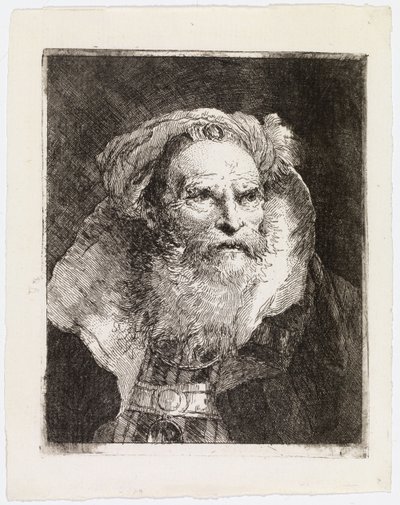 Old Man with a Turban, Turned to the Right by Giovanni Domenico Tiepolo