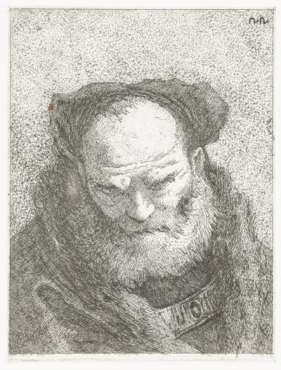 Old Man with Beard and Bowed Head (Collection of Heads) by Giovanni Domenico Tiepolo