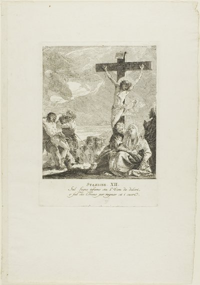 The Crucifixion, plate twelve from Stations of the Cross by Giovanni Domenico Tiepolo