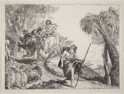 The Flight with Joseph in the Foreground by Giovanni Domenico Tiepolo