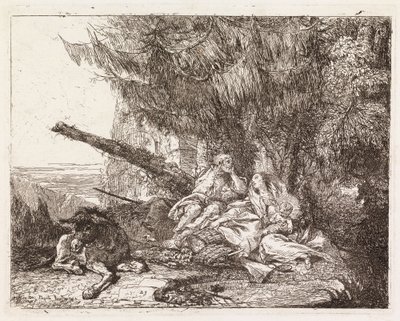 The Holy Family Resting under a Fir Tree (The Flight into Egypt XXIII) by Giovanni Domenico Tiepolo