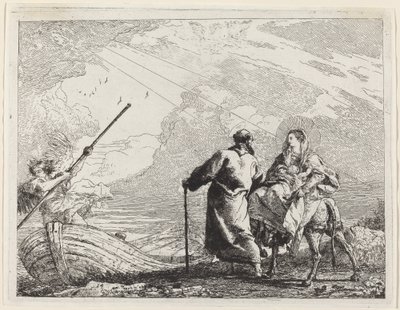 The Holy Family at the Bank of the River by Giovanni Domenico Tiepolo