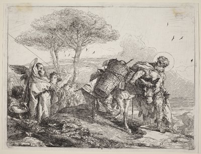 The Madonna and Child at Left, with a File of Angels by Giovanni Domenico Tiepolo