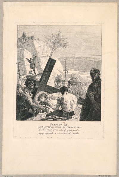 Via Crucis - Station IX, He Falls Beneath the Cross the Third Time by Giovanni Domenico Tiepolo