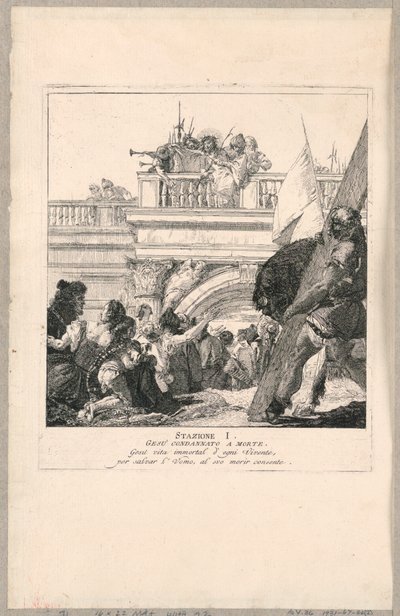 Via Crucis - Station I, Jesus Condemned to Death by Giovanni Domenico Tiepolo