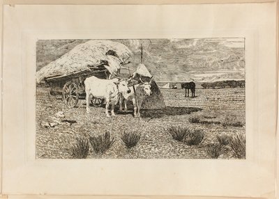 Oxen and Wagon (Maremma) by Giovanni Fattori