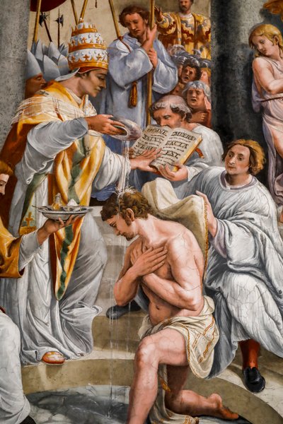 Baptism of Constantine by Pope Sylvester I by Giovanni Francesco (c.1488 1528) Penni