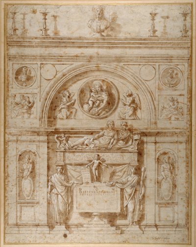 Design for a Wall Tomb in the Etruscan Manner by Giovanni Francesco (c.1488 1528) Penni