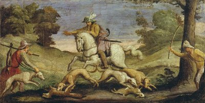 Hunting Hares, 1615 by Giovanni Francesco Barbieri