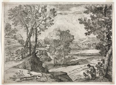 Landscape with a Family by Giovanni Francesco Grimaldi
