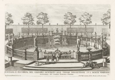 Fountain and Fish Pond in the Gardens of Villa Montalto in Rome (Fountains in the Palaces and Gardens of Rome) by Giovanni Francesco Venturini
