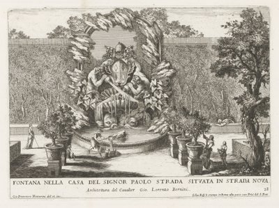 Fountain with a Papal Coat of Arms, Two Tritons, and Dolphins by Giovanni Francesco Venturini