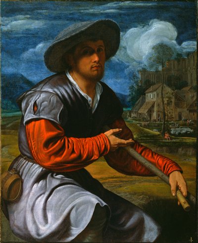 Shepherd with a Flute by Giovanni Girolamo Savoldo