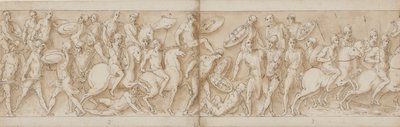 Roman Attack (End of LXXVI); Barbarian Chiefs Are Taken Prisoner (LXXVII); Departure for a Battle with the Sarmatians (Beginning of LXXVIII) by Giovanni Guerra