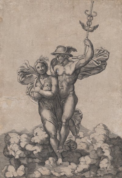 Mercury Carrying Psyche to Olympus by Giovanni Jacopo Caraglio