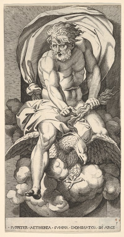 Plate 3: Jupiter Emerging from a Niche, Riding an Eagle and Holding a Thunderbolt by Giovanni Jacopo Caraglio