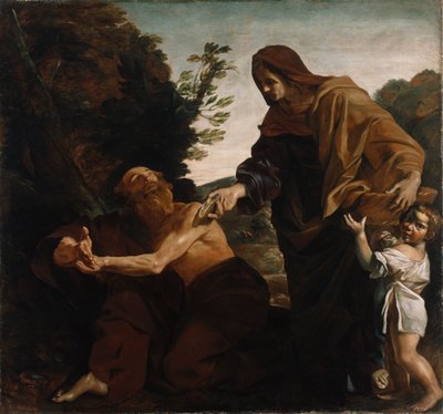 Elijah Receiving Bread from the Widow of Zarepath by Giovanni Lanfranco
