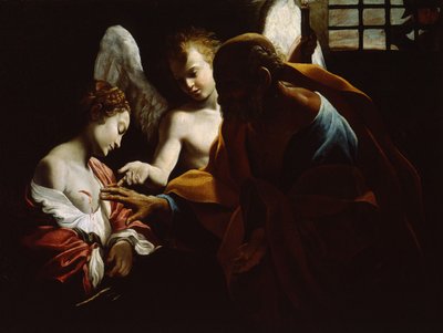 Saint Agatha Attended by Saint Peter and an Angel in Prison by Giovanni Lanfranco