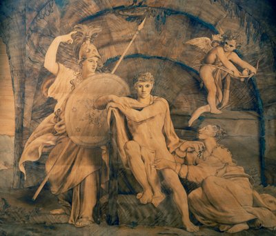 Hercules at crossroads between Vanity and Fame by Giovanni Maffezzoli
