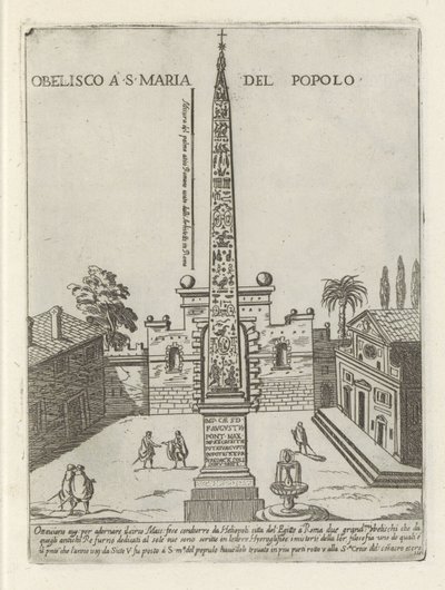 The Egyptian Obelisk of Ramses II on Piazza del Popolo in Rome by Giovanni Maggi