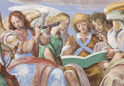 Angels singing and playing (detail) by Giovanni Mauro della Rovere