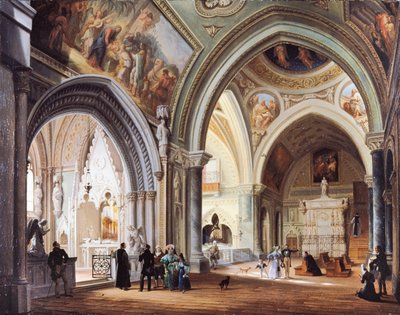 Inside the Monastery in Altacomba by Giovanni Migliara