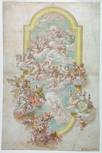 Ceiling with Jupiter, Jun, 1718–30 by Giovanni Odazzi